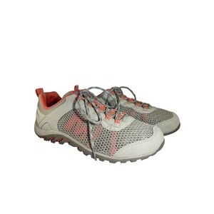 Merrell Womens Gray Coral‎ Mesh Lightweight Trail Hiking Shoes Sneakers